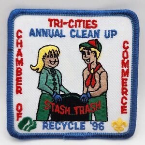 Tri-Cities collectible Recycle 1996 BLUE‎ BORDER BSOA PATCH BADGE